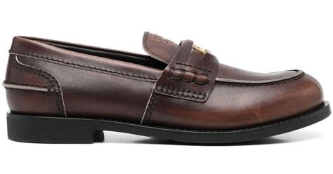 miu miu brown loafers|penny miu loafers.